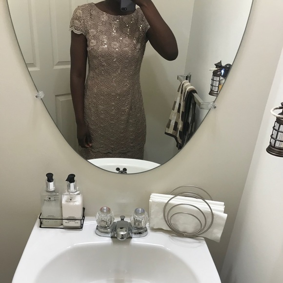 Sequined gold Alex Evenings Dress - Picture 4 of 4